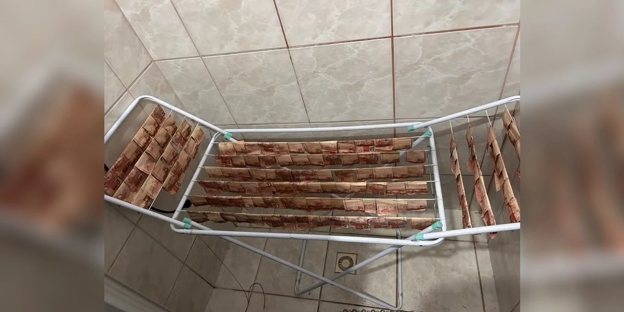 Polícia encontra R$ 400 mil secando em varal durante operação de combate à lavagem de dinheiro