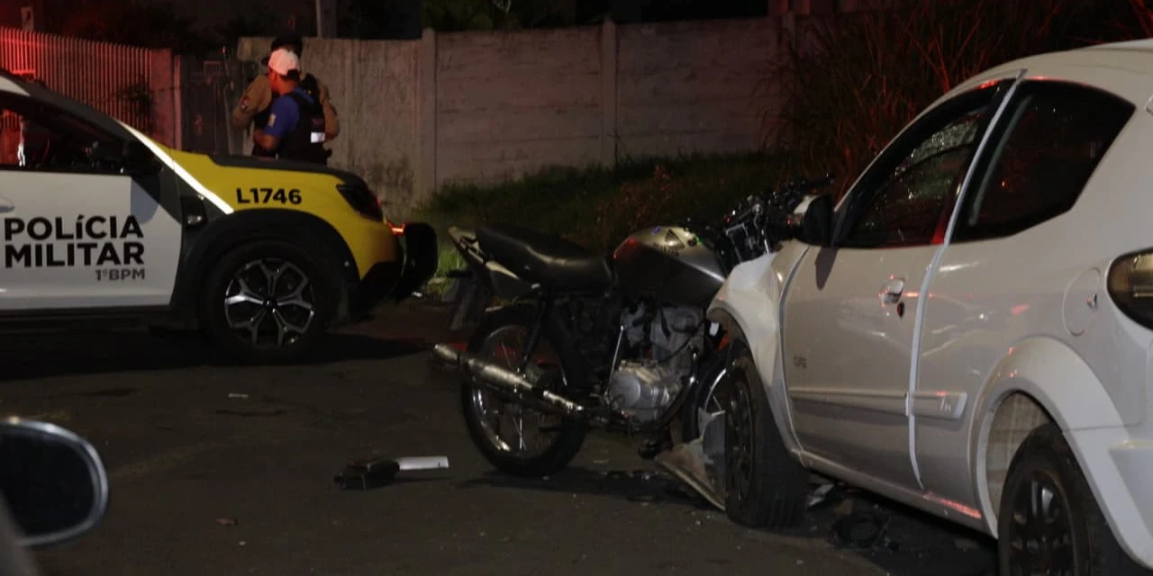 Jovem motociclista fica em estado grave após acidente em Ponta Grossa