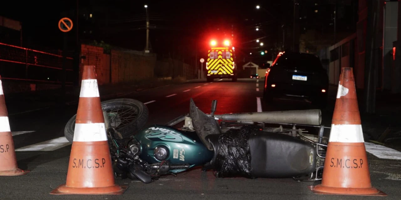 Motociclista fica ferido após acidente em cruzamento de PG