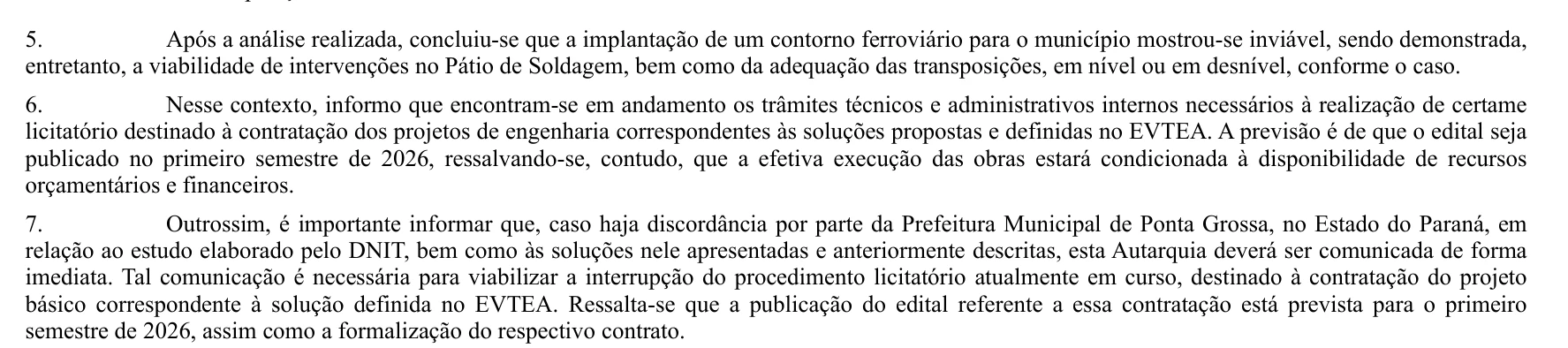 Documento obtido pelo D'Ponta News