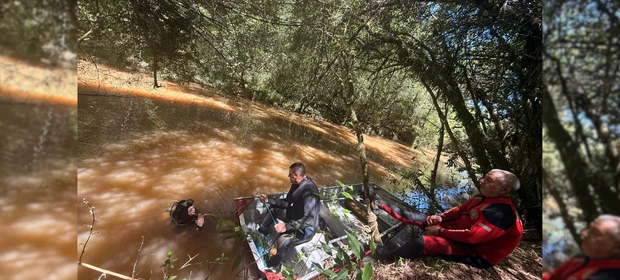 Bombeiros localizam corpo de pescador que desapareceu após cair em rio em Teixeira Soares
