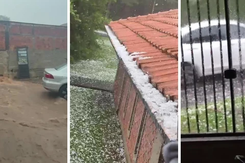 Temporal com granizo provoca estragos em Carambeí; veja imagens