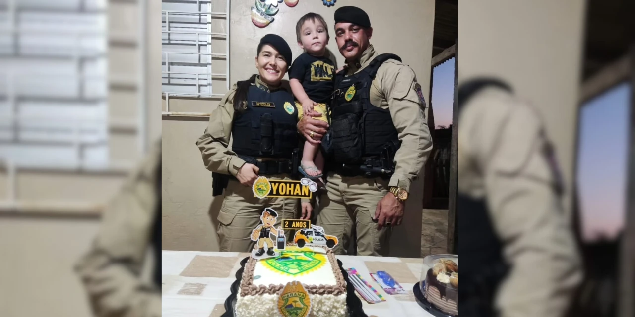 Polícia Militar faz visita surpresa a menino de 2 anos em seu aniversário