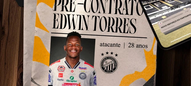 Operário anuncia pré-contratação do atacante colombiano Edwin Torres para a temporada 2026