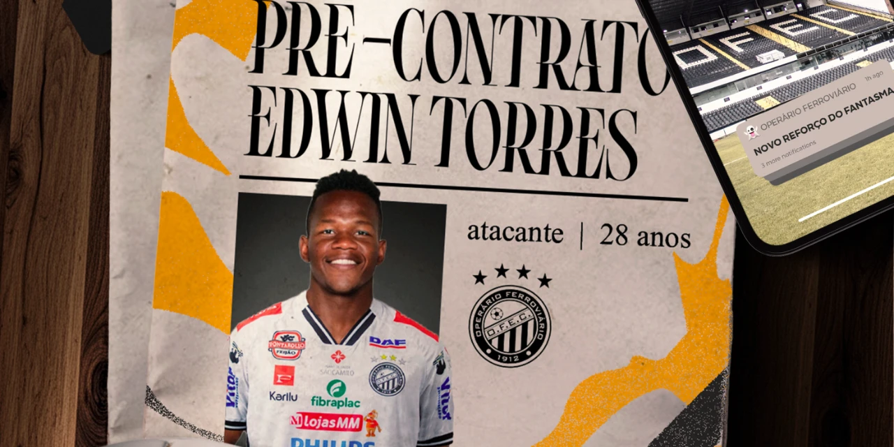 Operário anuncia pré-contratação do atacante colombiano Edwin Torres para a temporada 2026