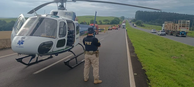 Acidente deixa vítima gravemente ferida na BR-376, em Ponta Grossa