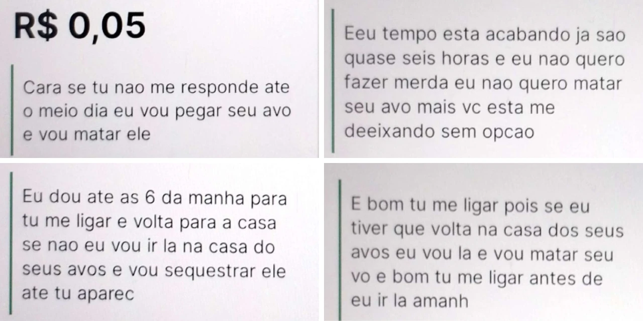 Ameaças enviadas através de transferências Pix | Fotos: Divulgação/Polícia Civil