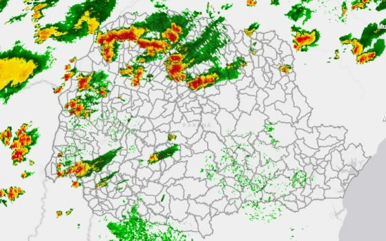 Radar mostra chuva se aproximando do Paraná neste domingo (07) | Foto: Simepar