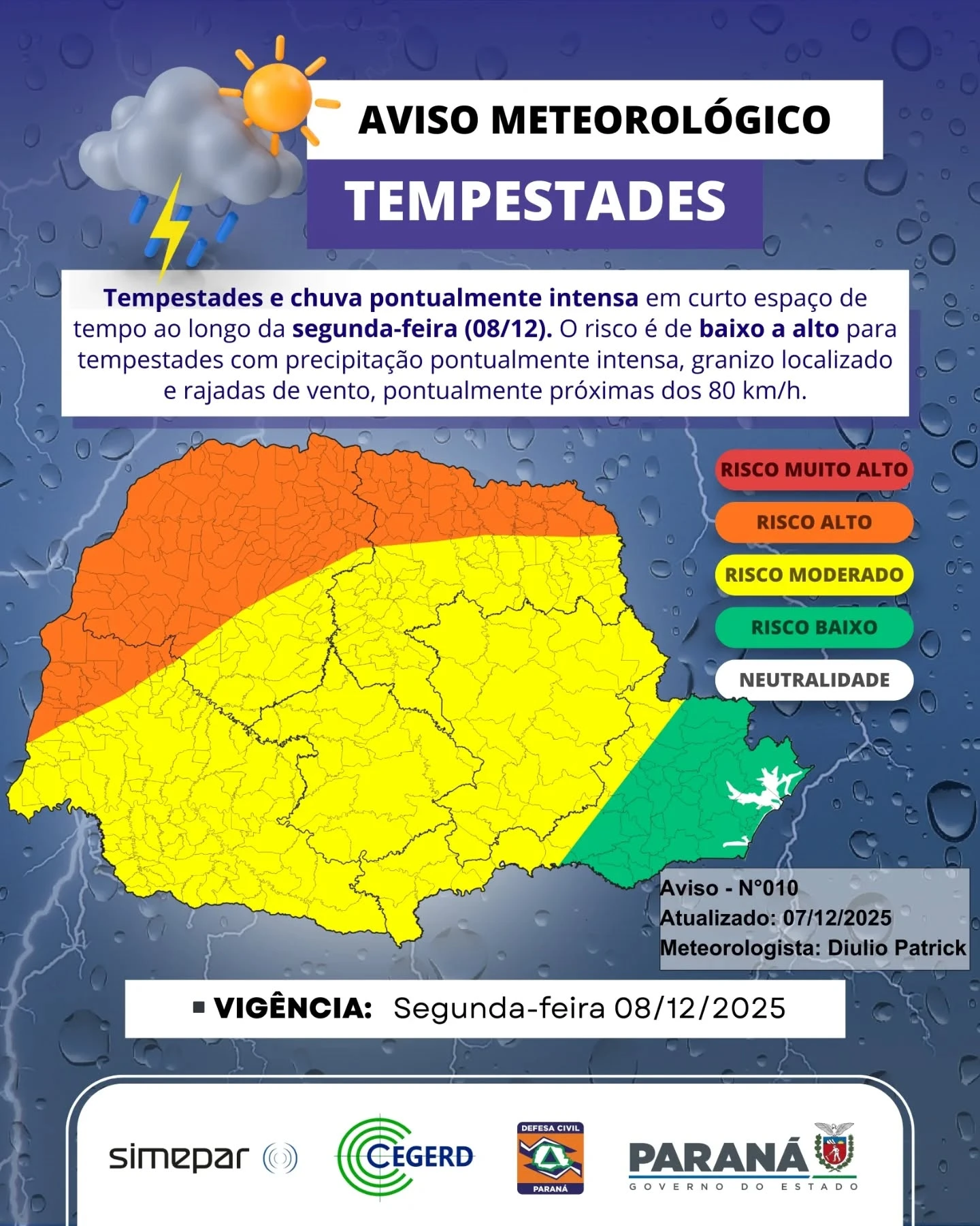 Foto: Reprodução/Defesa Civil do Paraná
