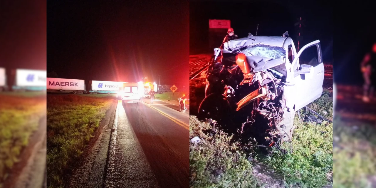 Batida entre carro e trem deixa motorista gravemente ferido em Ponta Grossa
