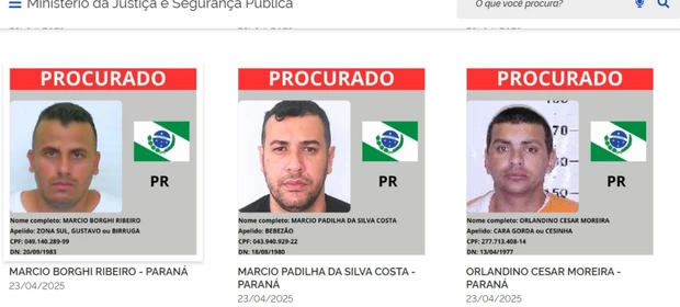 Ministério da Justiça lança site com foragidos mais procurados do país; veja