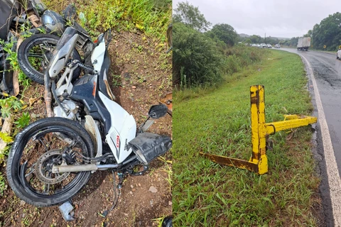 Motociclista morre após ser atingido por peça que caiu de caminhão em rodovia de Ponta Grossa