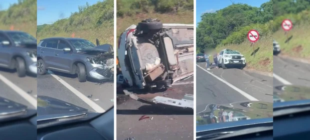 Colisão entre três carros mata motorista na BR-277, em Palmeira