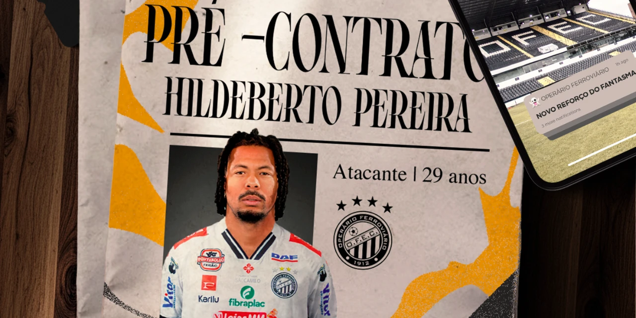 Operário anuncia atacante Hildeberto Pereira como reforço para o Paranaense