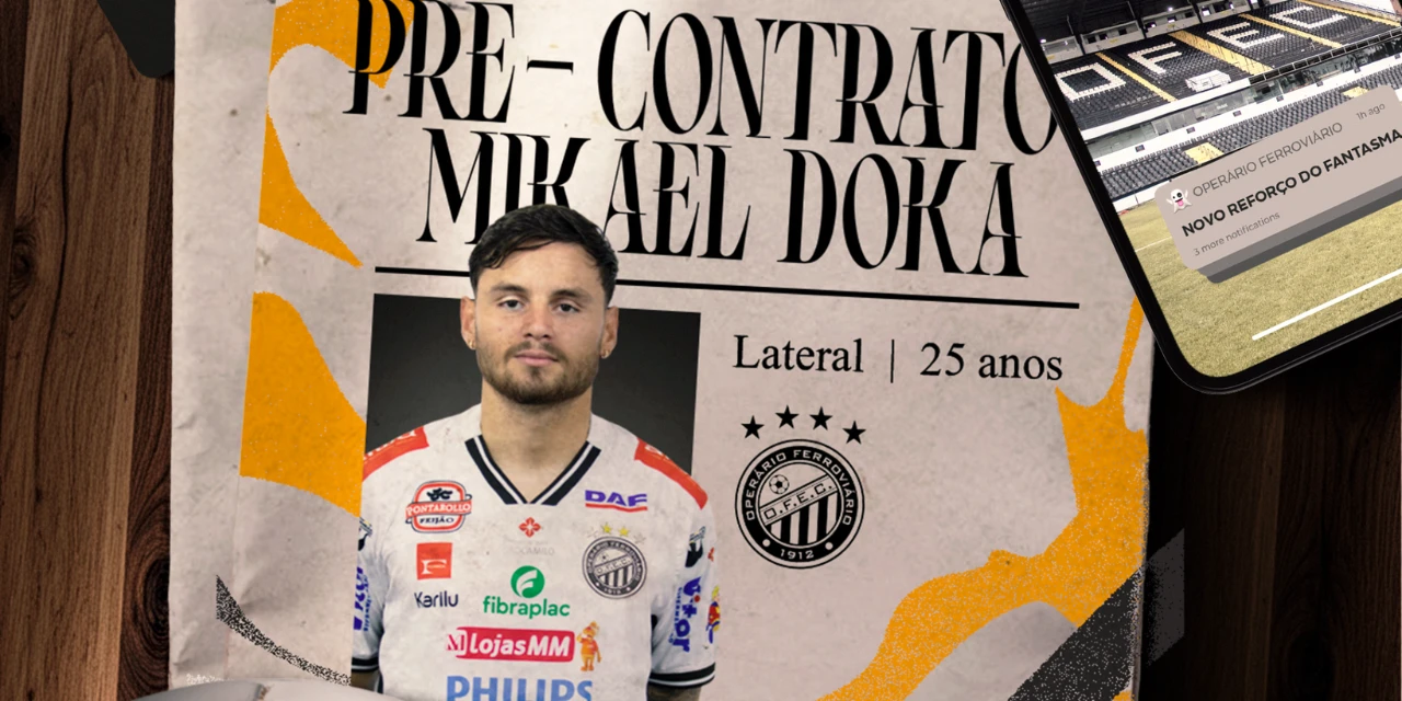 Operário Ferroviário anuncia contratação de Mikael Doka para a próxima temporada