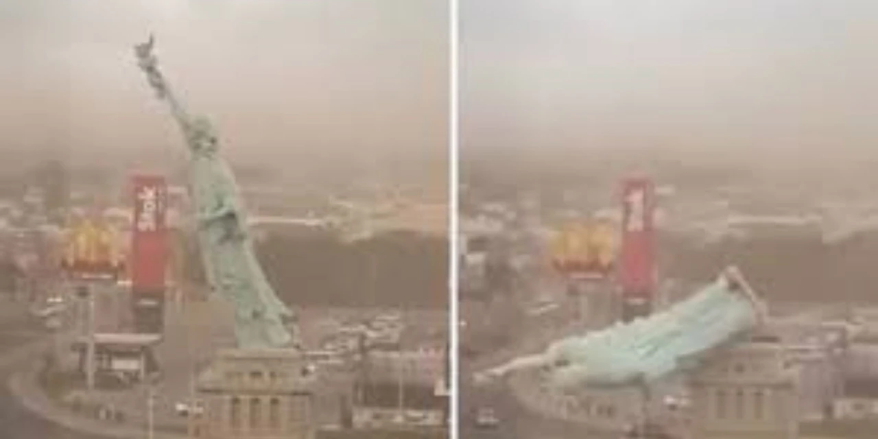 Estátua da Havan desaba após vendaval; veja o vídeo