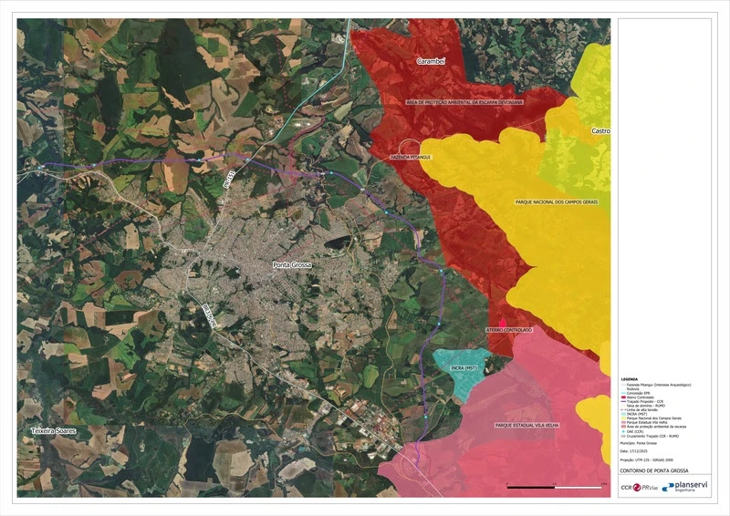 Veja como ficou o novo traçado rodoviário proposto pela PRVias