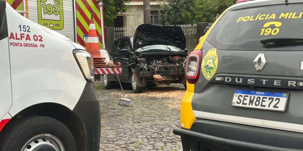 Colisão entre veículos deixa ferido na região da Vila Marina, em Ponta Grossa