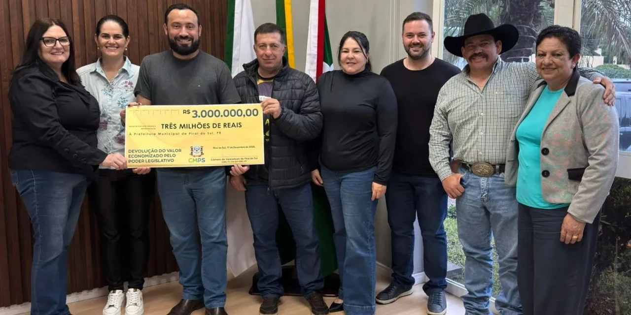 Câmara Municipal de Piraí do Sul devolve R$ 3 milhões aos cofres públicos