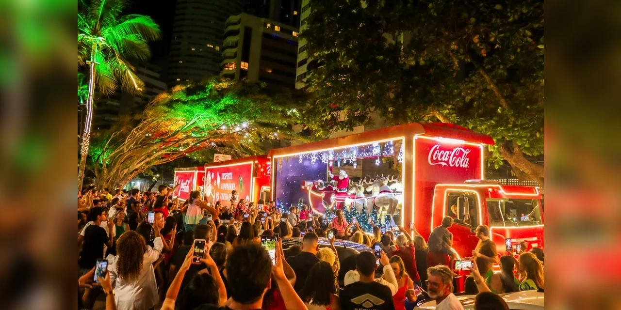 Caravana de Natal da Coca-Cola inclui Lago de Olarias na rota em PG; confira trajeto