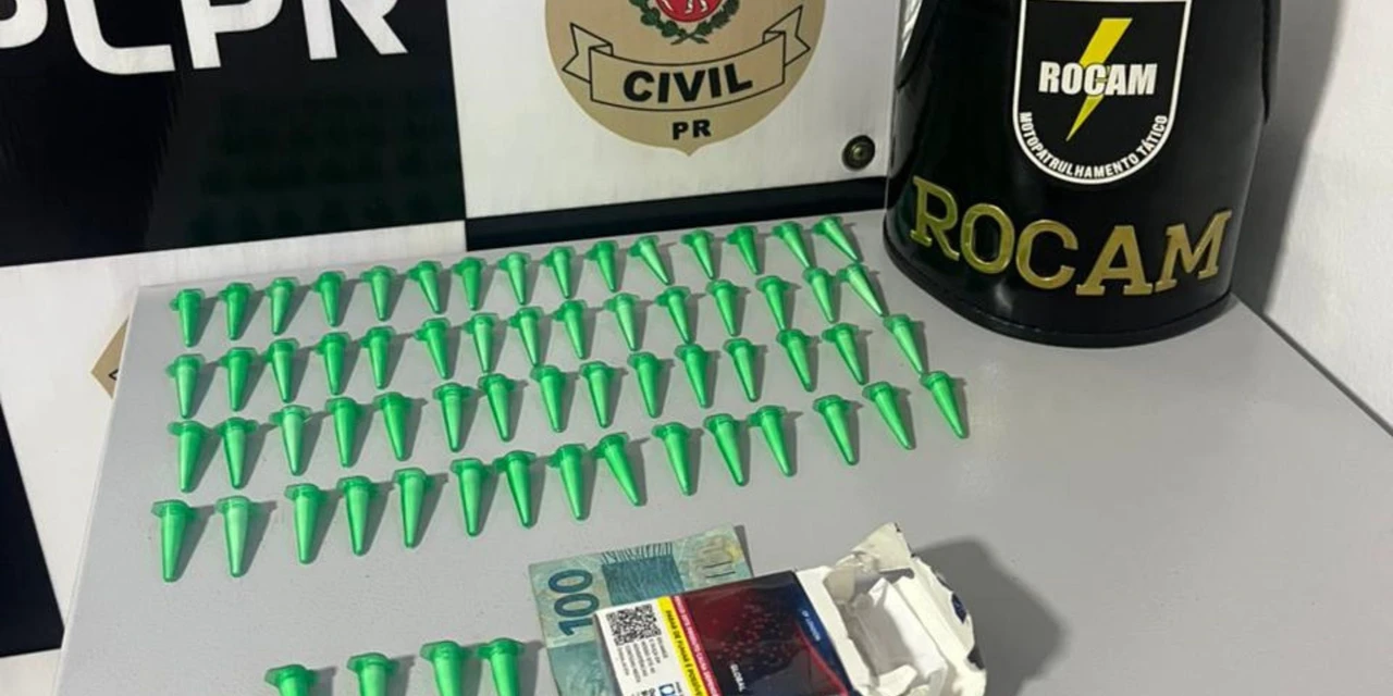 Homem é preso com mais de 60 pinos de cocaína em município da região
