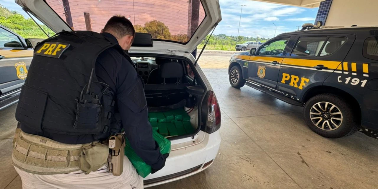 Com criança e um cachorro dentro do carro, casal é preso por traficar mais de 130 kg de maconha no Paraná