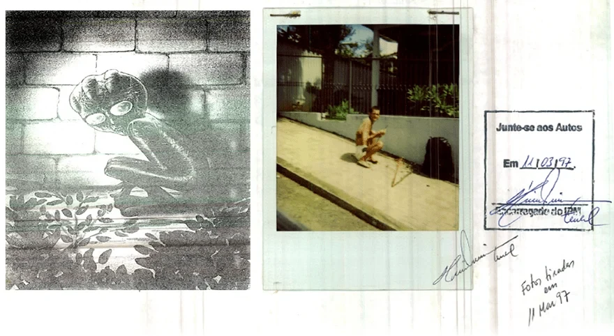 Documento revela imagens do homem apontando como o et
