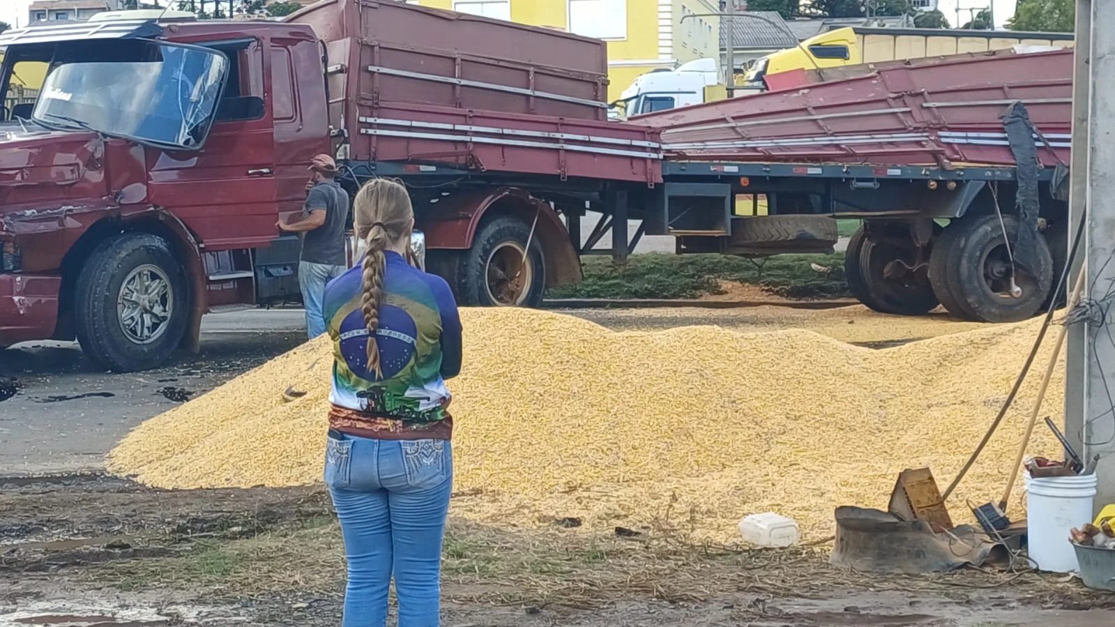 Famíliares muito abalados no local do acidente