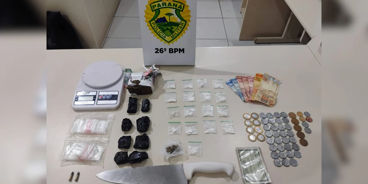 PM encontra mais de 260 g de drogas prontas para o comércio em residência de Telêmaco Borba