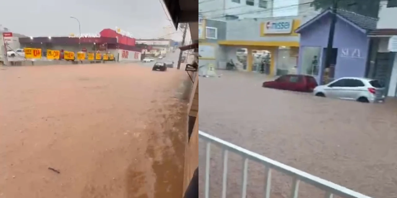 Temporal deixa ruas alagadas em Prudentópolis nesta sexta-feira (20); veja vídeos