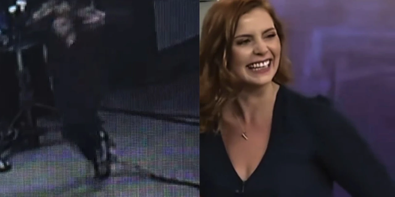 Apresentadora de PG tropeça em cabos e cai ao vivo na TV