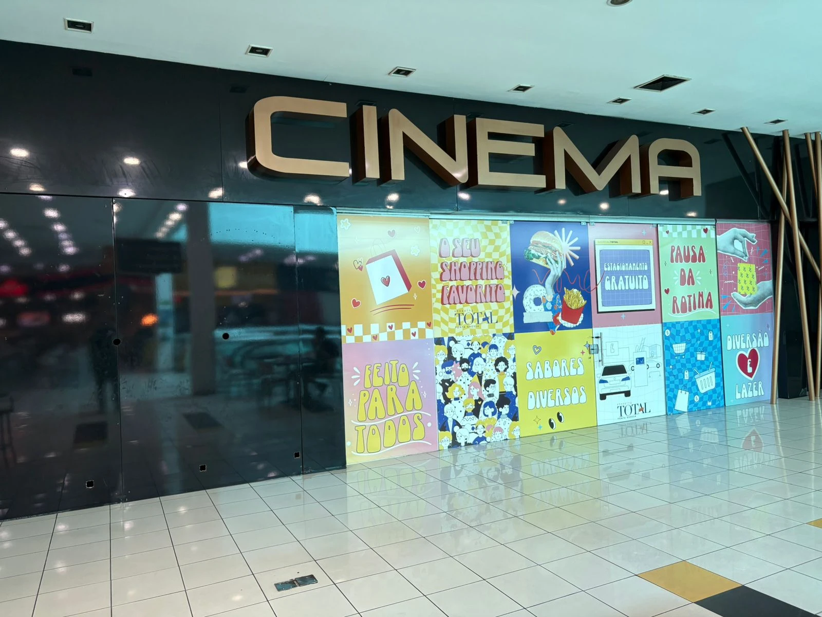Cinema também já não funciona no Shopping Total